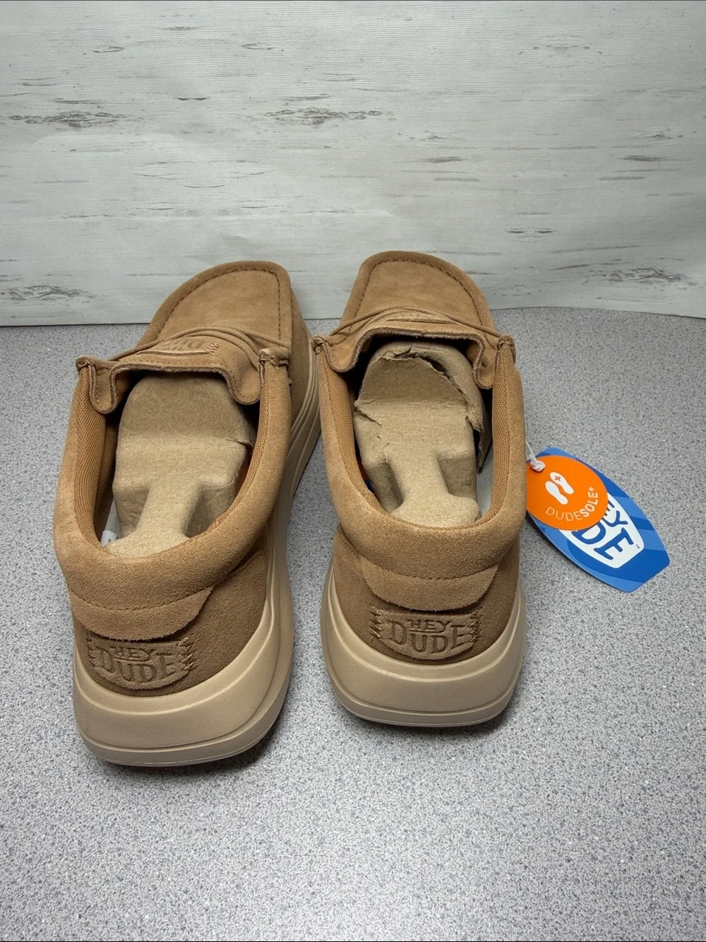Hey Dude Men’s Suede Slip-On Loafers in Tan Brown